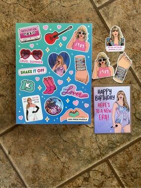 NWT *Bundle* Taylor Swift Puzzle, Card, and 3 pc Sticker set